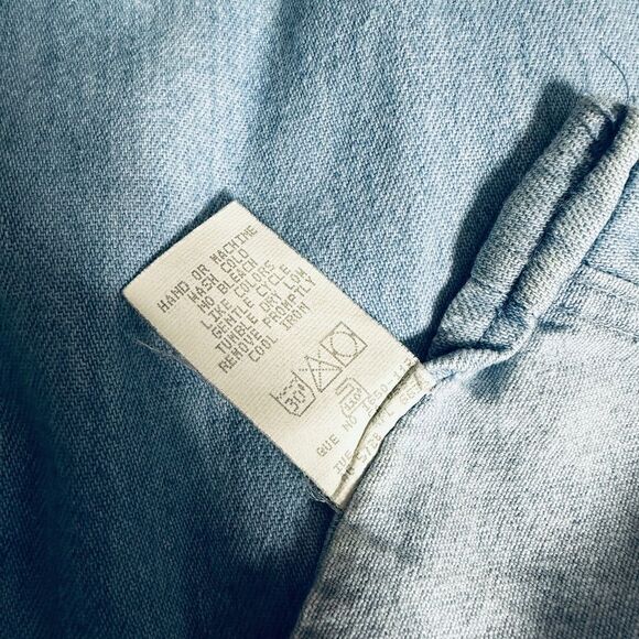 Vintage Woolrich Southwestern Double Sided Tribal Embroidered Bleach Denim Top - Picture 13 of 14